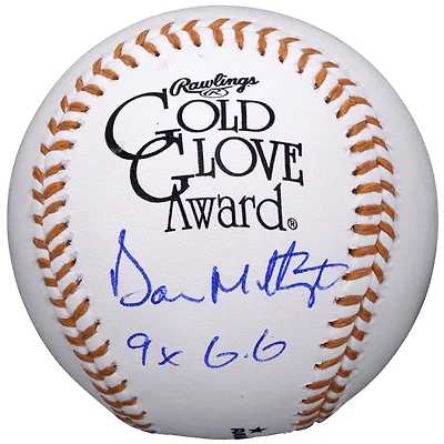 Don Mattingly New York Yankees Autographed Gold Glove Logo Baseball with 9X GG Inscription