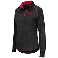 Women's Colosseum Black Alabama Crimson Tide Bikram Lightweight Fitted Quarter-Zip Long Sleeve Top