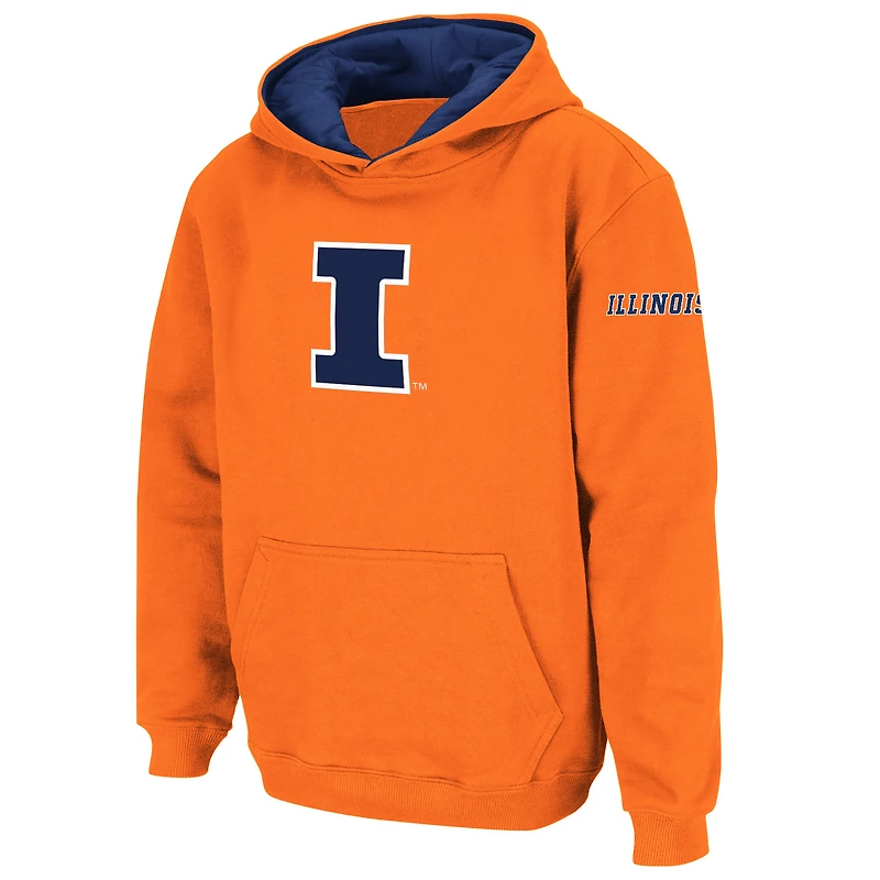 Youth Stadium Athletic Orange Illinois Fighting Illini Big Logo Pullover Hoodie