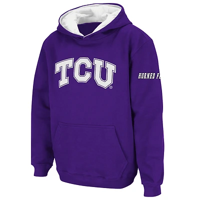 Youth Stadium Athletic Purple TCU Horned Frogs Big Logo Pullover Hoodie