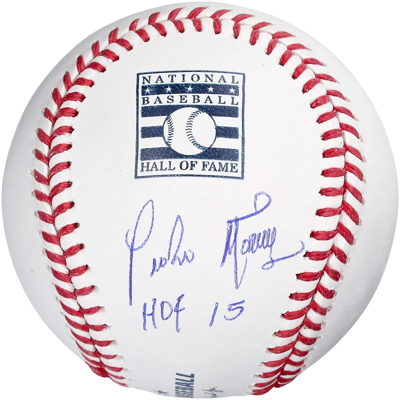 Pedro Martinez Boston Red Sox Autographed Hall of Fame Logo Baseball with "HOF 15" Inscription