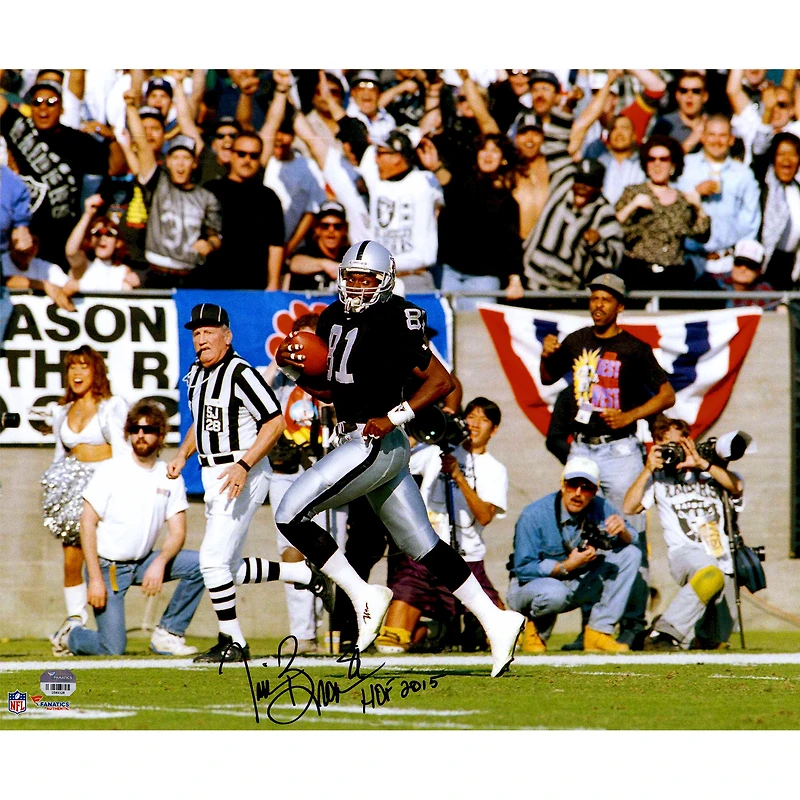 Tim Brown Las Vegas Raiders Autographed 16" x 20" Running Photograph with "HOF 2015" Inscription