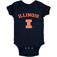 Infant Navy Illinois Fighting Illini Arch & Logo Bodysuit