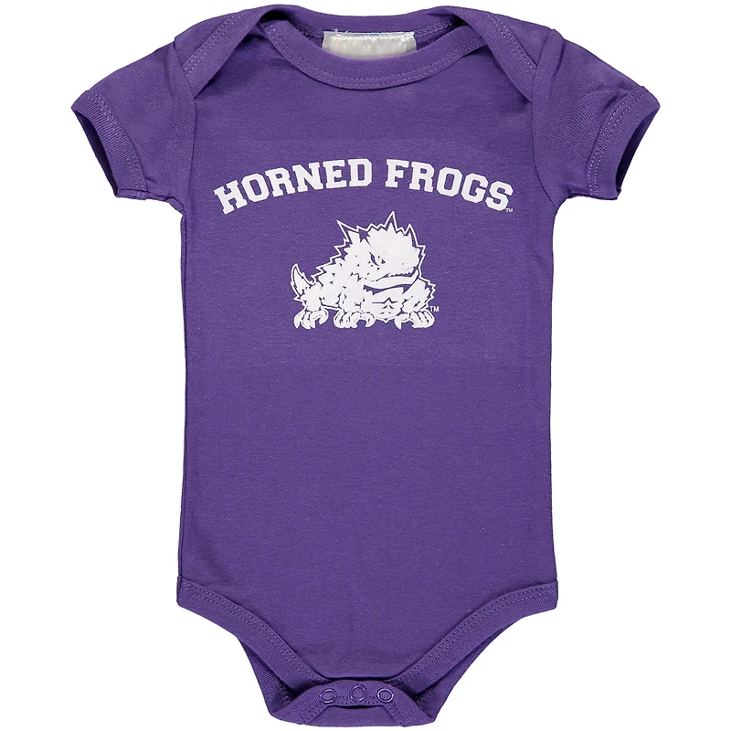 Infant Purple TCU Horned Frogs Arch & Logo Bodysuit