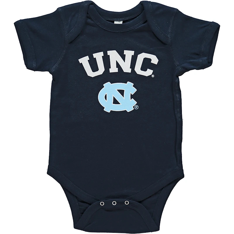 Infant Navy North Carolina Tar Heels Arch & Logo Bodysuit