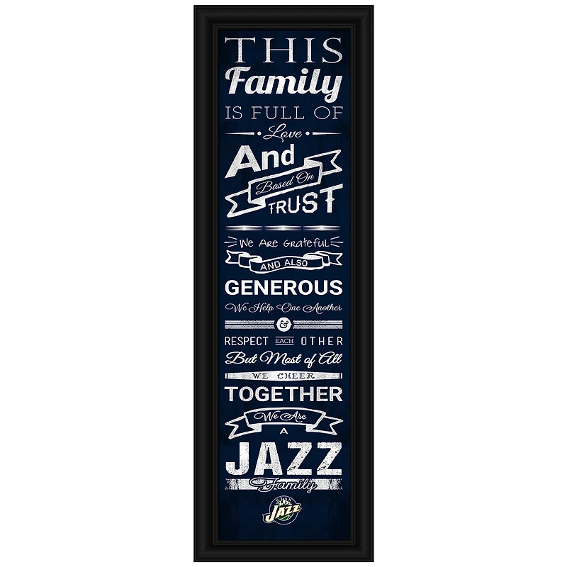 Utah Jazz Crackle Family Cheer Framed Art