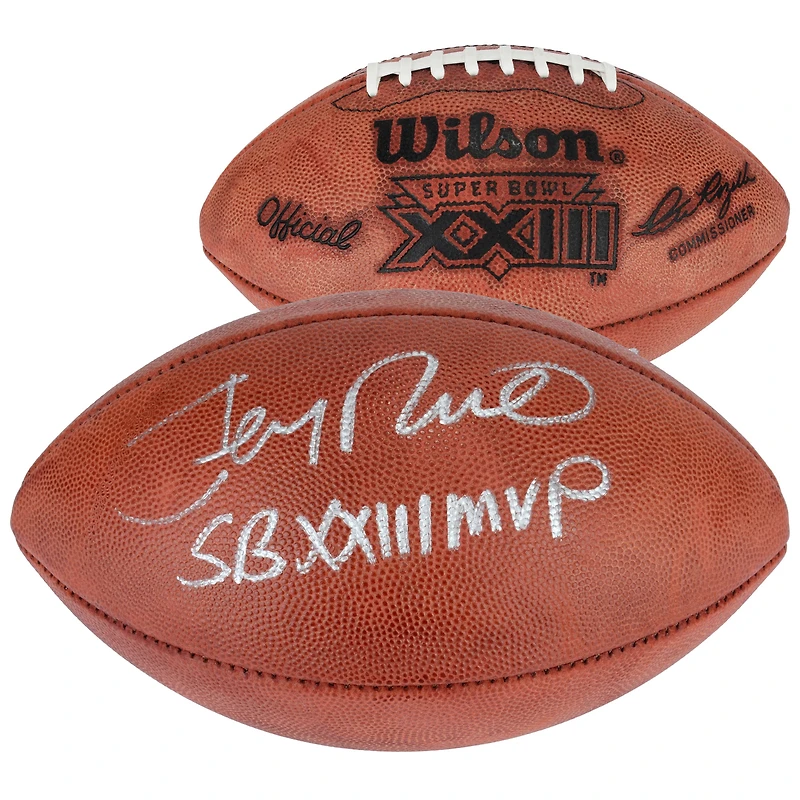 Jerry Rice San Francisco 49ers Autographed Super Bowl XXIII Football with "SB XXIII MVP" Inscription