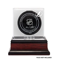 Tampa Bay Lightning Mahogany Hockey Puck Logo Display Case