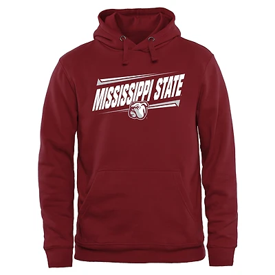 Men's Maroon Mississippi State Bulldogs Double Bar Pullover Hoodie