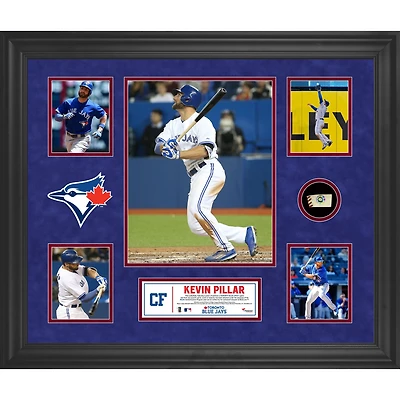 Kevin Pillar Toronto Blue Jays Framed 5-Photo Collage with a Piece of Game-Used Baseball