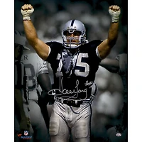 Howie Long Las Vegas Raiders Autographed 16'' x 20'' Spotlight Arms Up Photograph with "HOF 00" Inscription