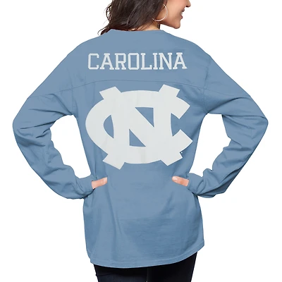 Women's Pressbox Carolina Blue North Carolina Tar Heels The Big Shirt Oversized Long Sleeve T-Shirt