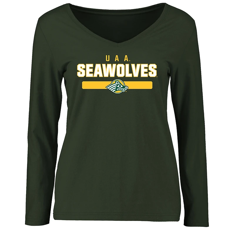 Women's Green Alaska Anchorage Seawolves Team Strong Long Sleeve T-Shirt