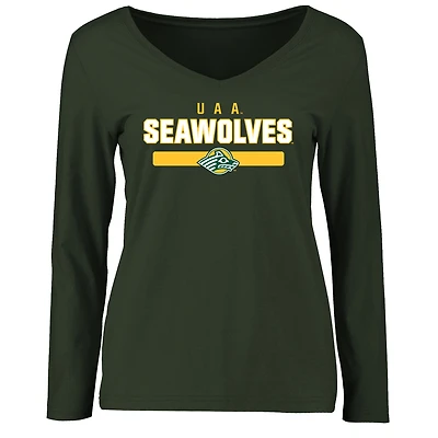 Women's Green Alaska Anchorage Seawolves Team Strong Long Sleeve T-Shirt