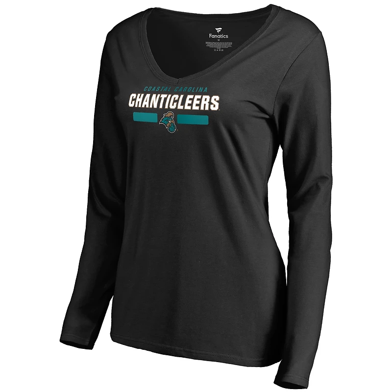 Women's Black Coastal Carolina Chanticleers Team Strong Long Sleeve T-Shirt