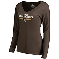 Women's Brown Lehigh Mountain Hawks Team Strong Long Sleeve Slim Fit T-Shirt