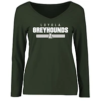 Women's Green Loyola College Maryland Greyhounds Team Strong Long Sleeve T-Shirt