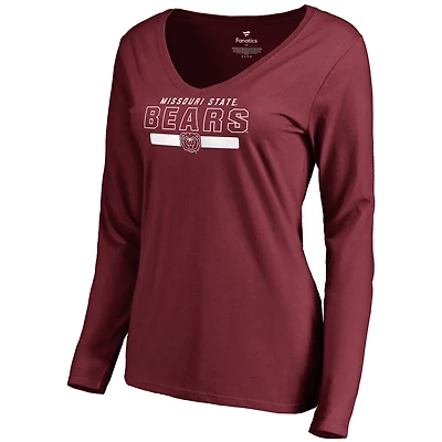 Women's Maroon Missouri State University Bears Team Strong Long Sleeve T-Shirt