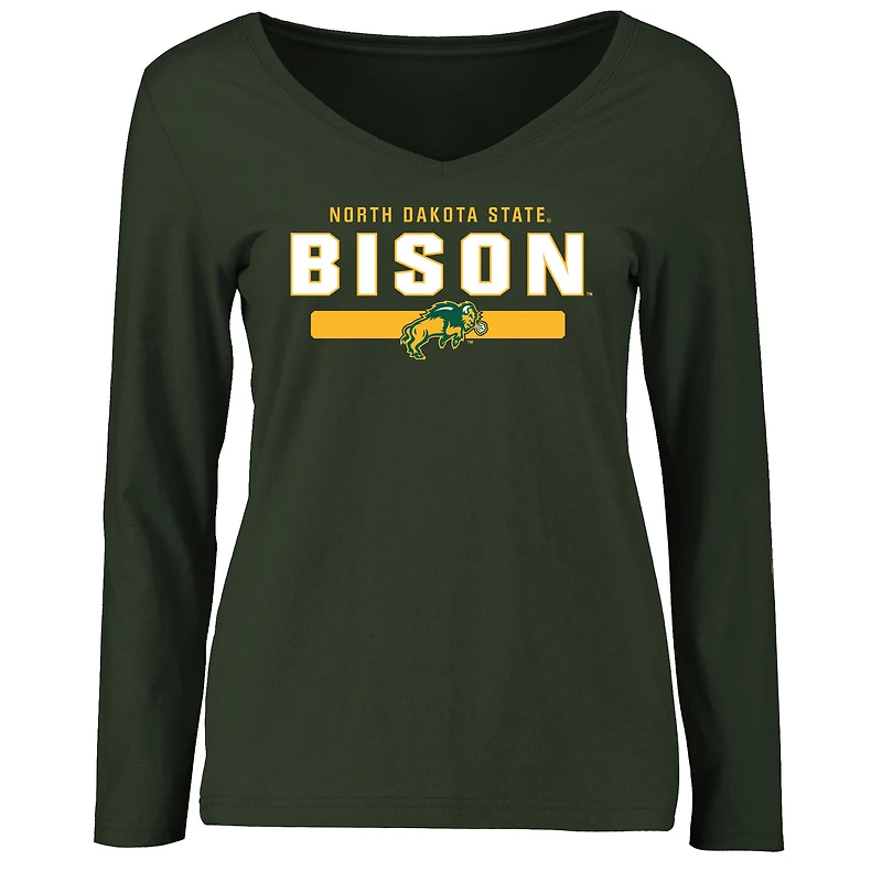 Women's Green NDSU Bison Team Strong Long Sleeve T-Shirt