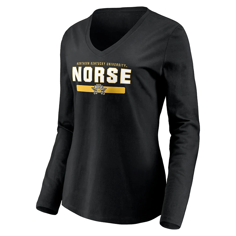 Women's Black Northern Kentucky University Norse Team Strong Long Sleeve T-Shirt