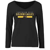 Women's Black Southern Miss Golden Eagles Team Strong Long Sleeve T-Shirt