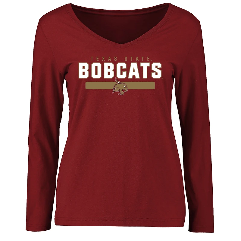 Women's Maroon Texas State Bobcats Team Strong Long Sleeve T-Shirt