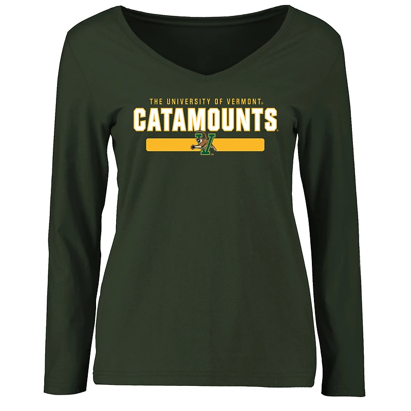 Women's Green Vermont Catamounts Team Strong Long Sleeve T-Shirt