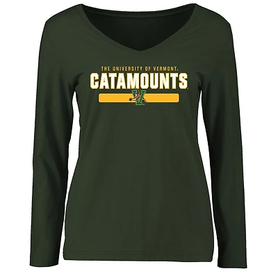 Women's Green Vermont Catamounts Team Strong Long Sleeve T-Shirt