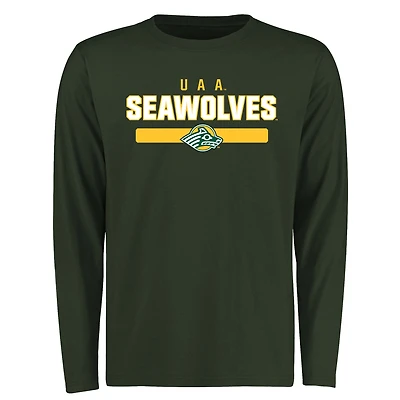 Men's Green Alaska Anchorage Seawolves Team Strong Long Sleeve T-Shirt