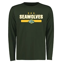 Men's Green Alaska Anchorage Seawolves Team Strong Long Sleeve T-Shirt
