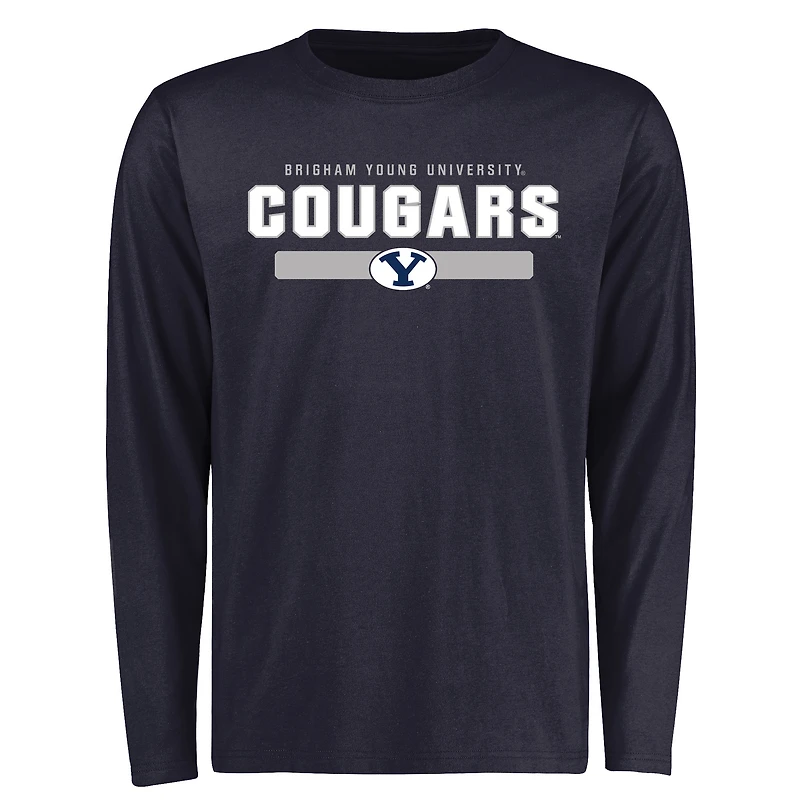 Men's Navy BYU Cougars Team Strong Long Sleeve T-Shirt