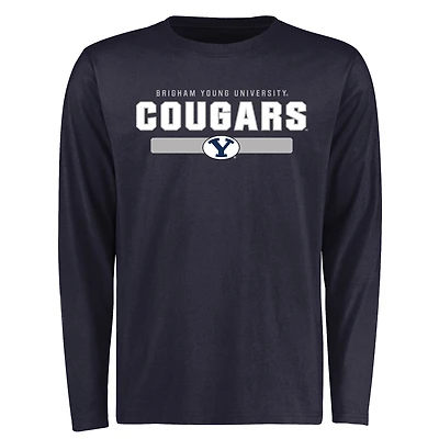 Men's Navy BYU Cougars Team Strong Long Sleeve T-Shirt
