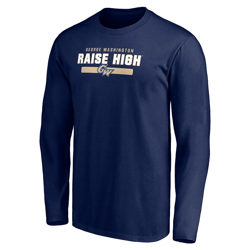 Men's Navy George Washington University Team Strong Long Sleeve T-Shirt