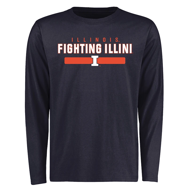 Men's Navy Illinois Fighting Illini Team Strong Long Sleeve T-Shirt