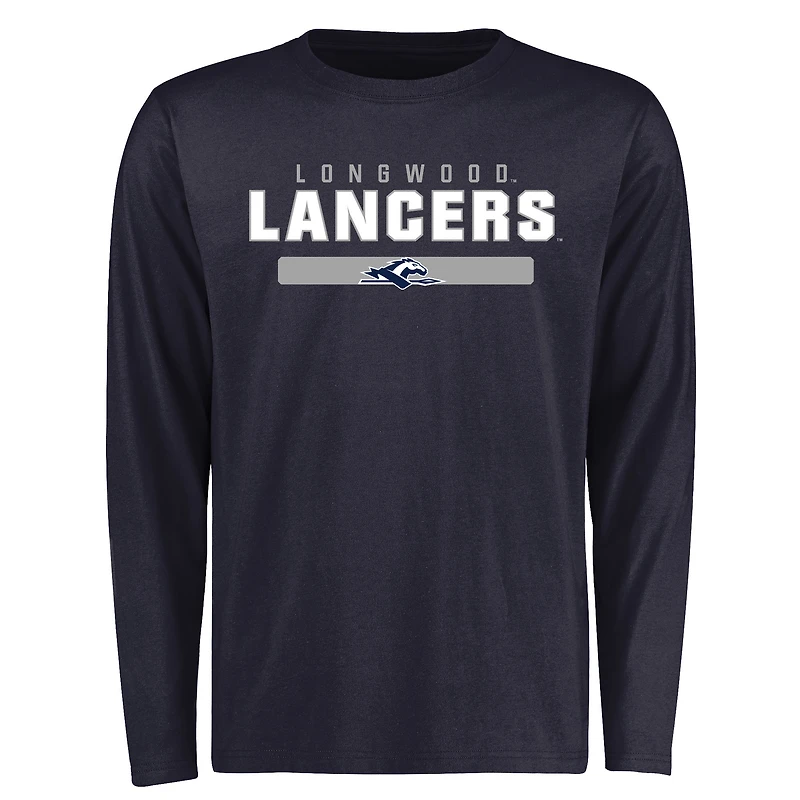 Men's Navy Longwood Lancers Team Strong Long Sleeve T-Shirt