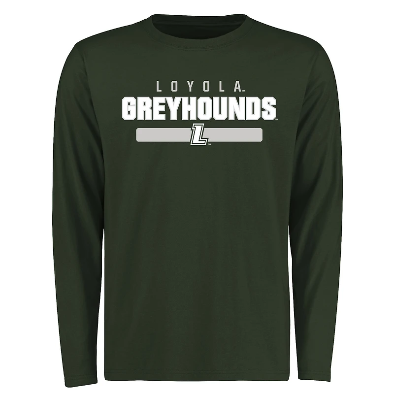 Men's Green Loyola College Maryland Greyhounds Team Strong Long Sleeve T-Shirt