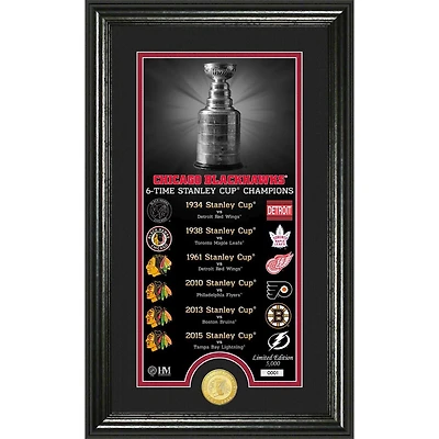 Highland Mint Chicago Blackhawks 12" x 20" Legacy Supreme Bronze Coin Panoramic Photo Mint