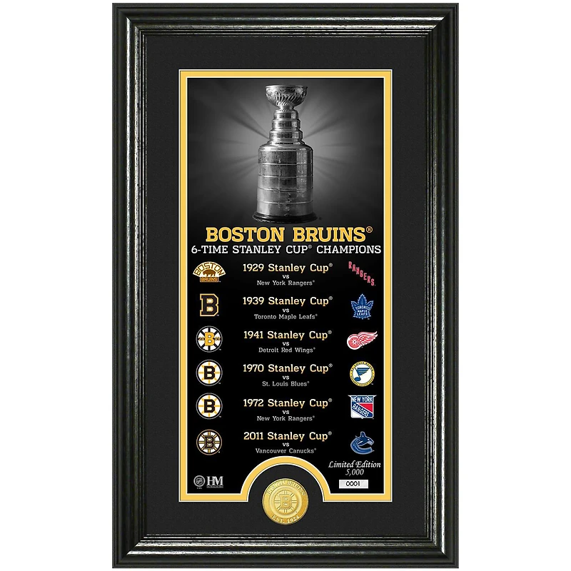 Highland Mint Boston Bruins 12" x 20" Legacy Supreme Bronze Coin Panoramic Photo Mint