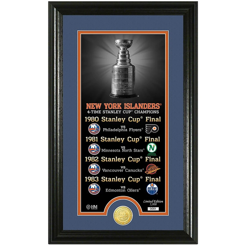 Highland Mint New York Islanders 12" x 20" Legacy Supreme Bronze Coin Panoramic Photo Mint