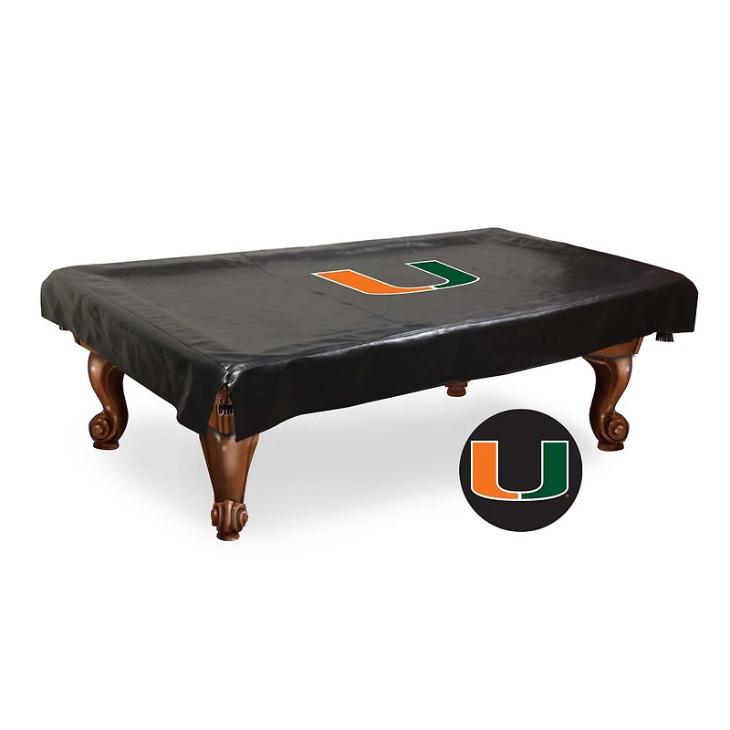 Miami Hurricanes 9' Billiard Table Cover