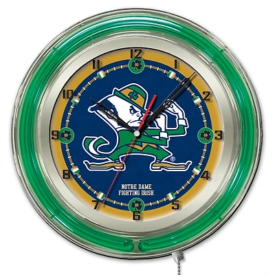 Notre Dame Fighting Irish 19" Leprechaun Neon Wall Clock