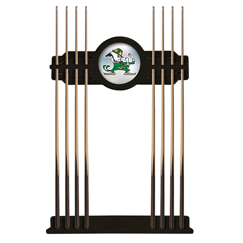 Black Notre Dame Fighting Irish Mascot Eight Stick Pool Cue Rack