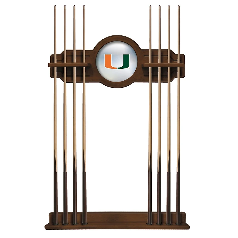 Chardonnay Miami Hurricanes Eight Stick Pool Cue Rack