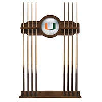 Chardonnay Miami Hurricanes Eight Stick Pool Cue Rack