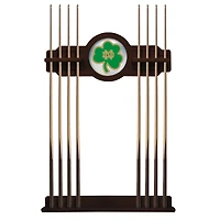 English Tudor Notre Dame Fighting Irish Shamrock Eight Stick Pool Cue Rack