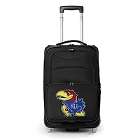 MOJO Black Kansas Jayhawks 21" Softside Rolling Carry-On Suitcase