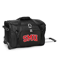 MOJO Black SMU Mustangs 22" 2-Wheeled Duffel Bag