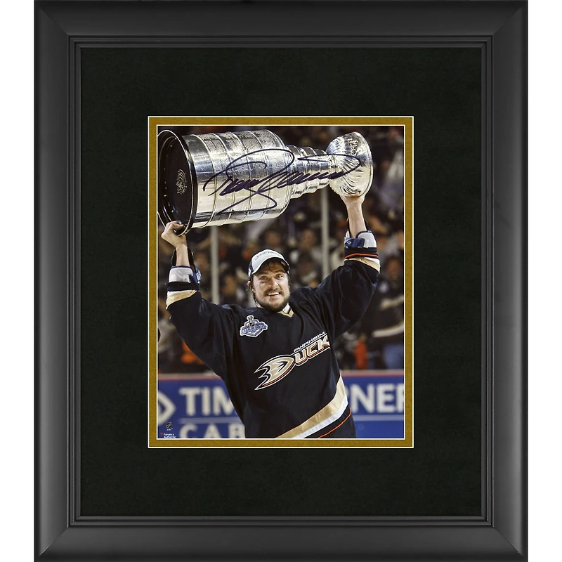 Teemu Selanne Anaheim Ducks Framed Autographed 8" x 10" with Cup Photograph