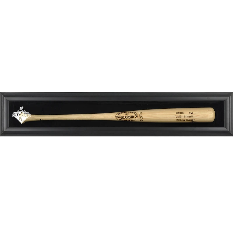 Kansas City Royals 2015 MLB World Series Champions Black Framed Wall-Mounted Bat World Series Champions Logo Display Case