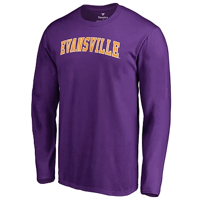 Men's Purple Evansville Purple Aces Everyday Long Sleeve T-Shirt